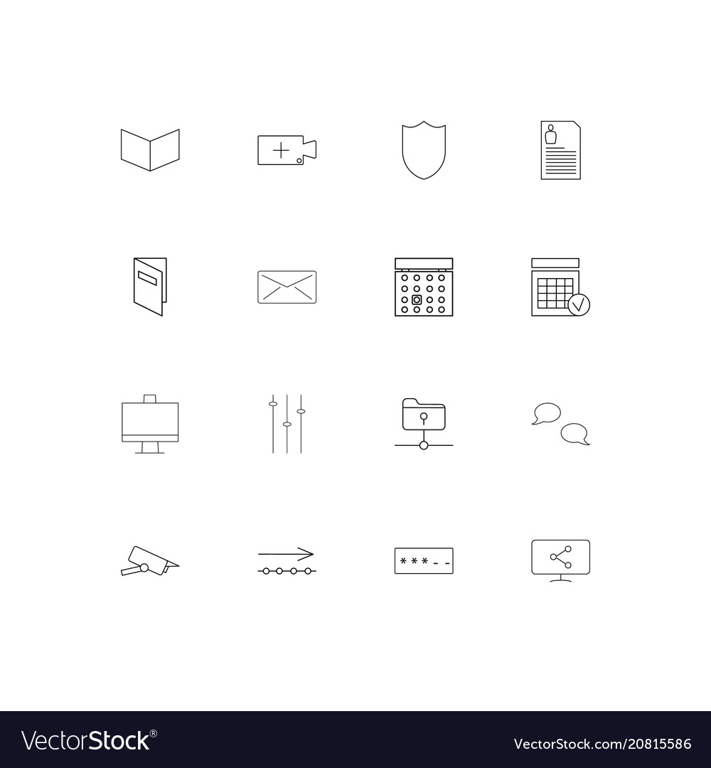 Internet technologies linear thin icons set