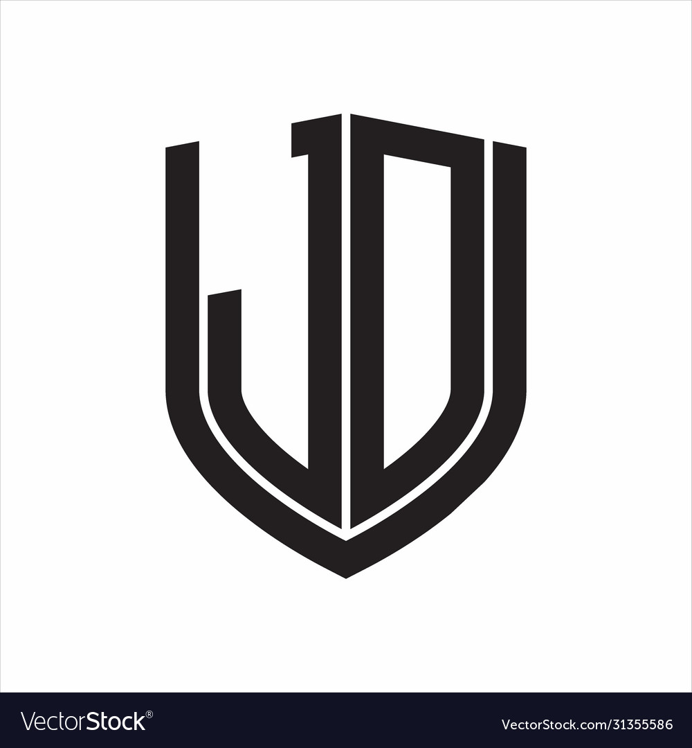 Jd logo monogram with emblem shield design Vector Image