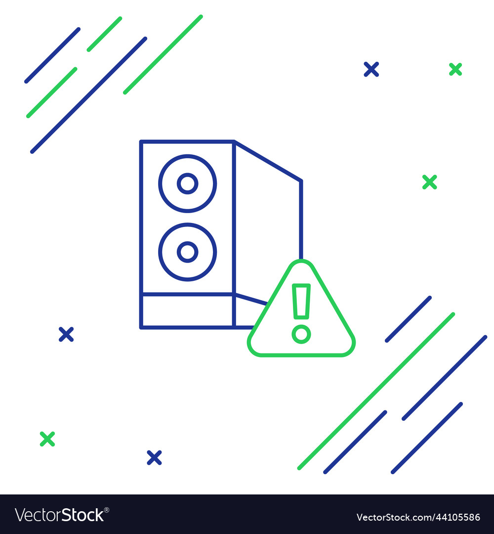 Line case of computer with exclamation mark icon vector image Line case of computer with exclamation mark icon