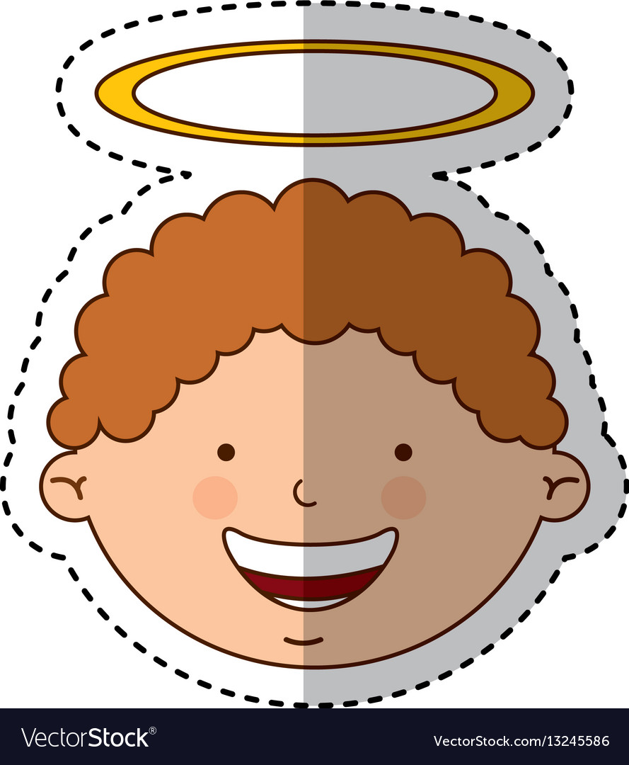 Little boy angel character Royalty Free Vector Image