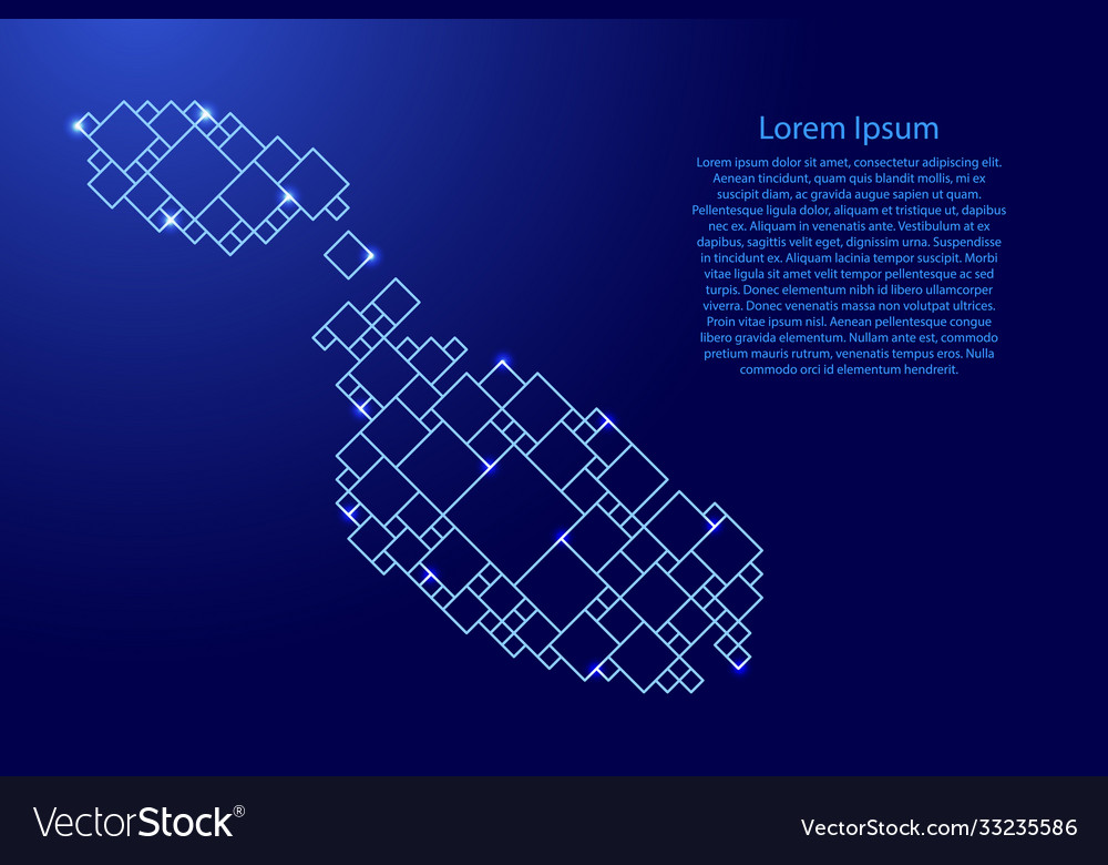 Malta map from blue pattern a grid vector image Malta map from blue pattern a grid