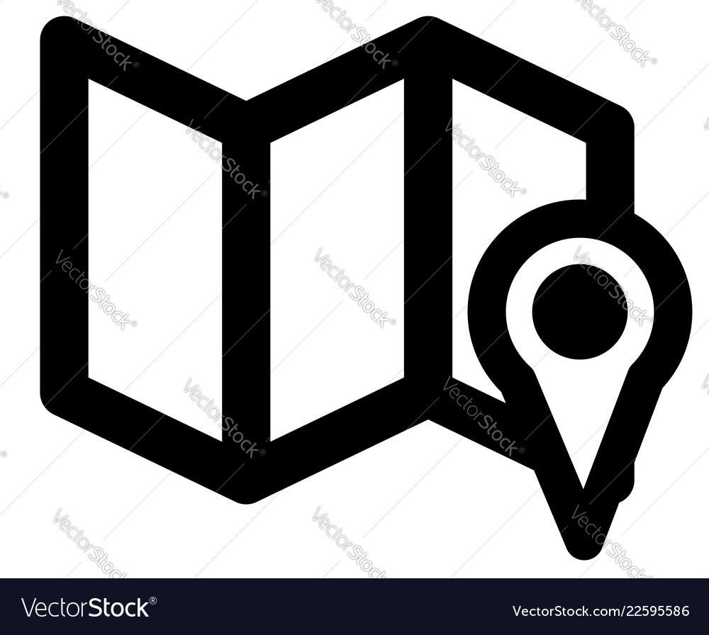 Map and marker symbol navigation concept icon vector image Map and marker symbol navigation concept icon