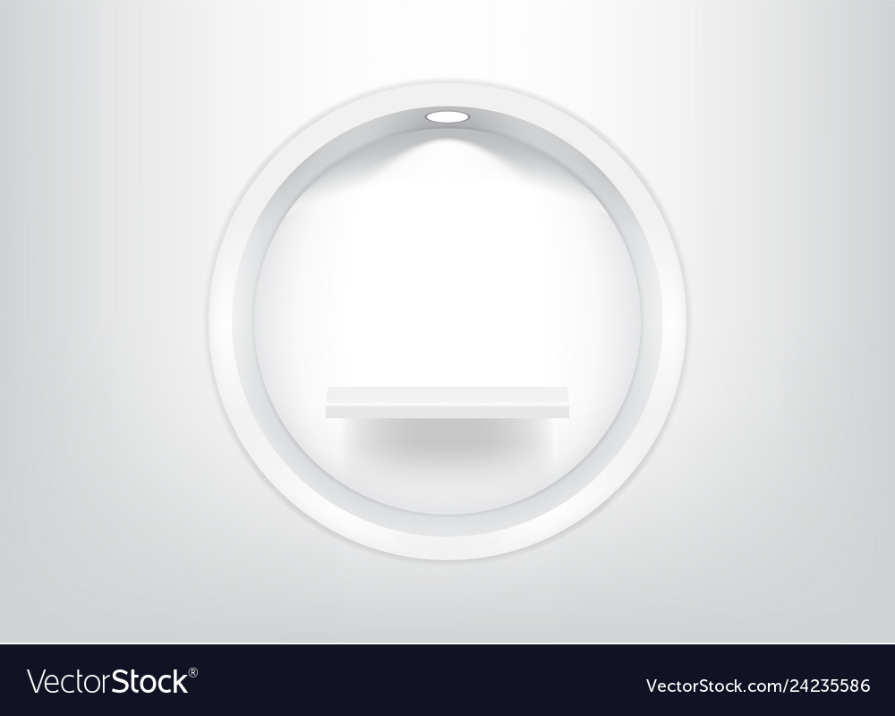 Mock up realistic empty circle shelf