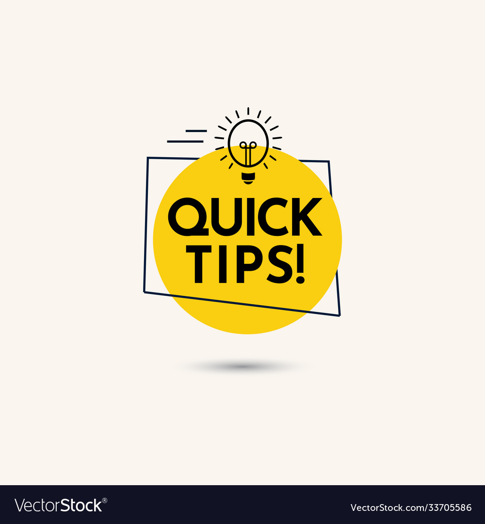 Quick tips text label template design