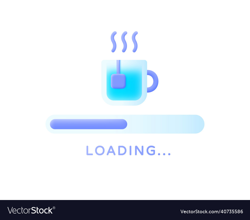 Realistic 3d with loading for concept vector image Realistic 3d with loading for concept