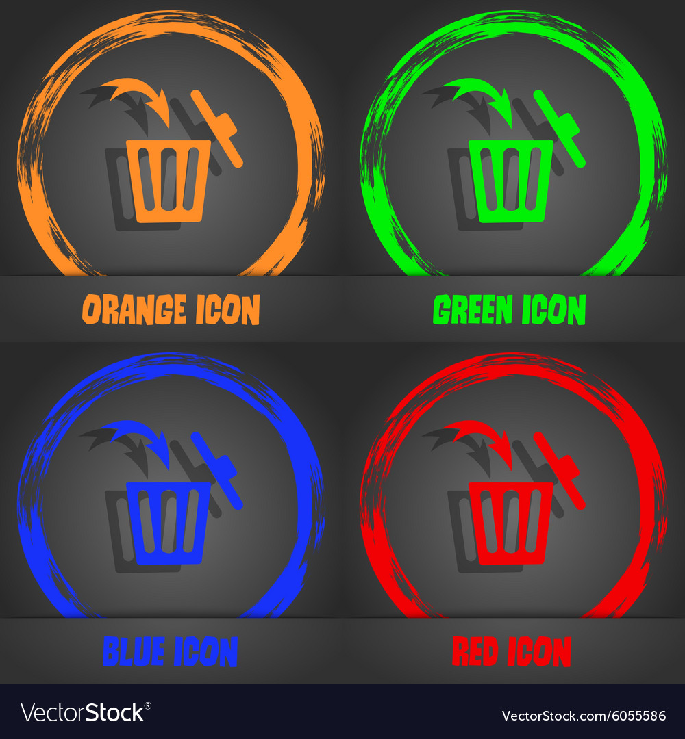 Recycle bin sign icon fashionable modern style