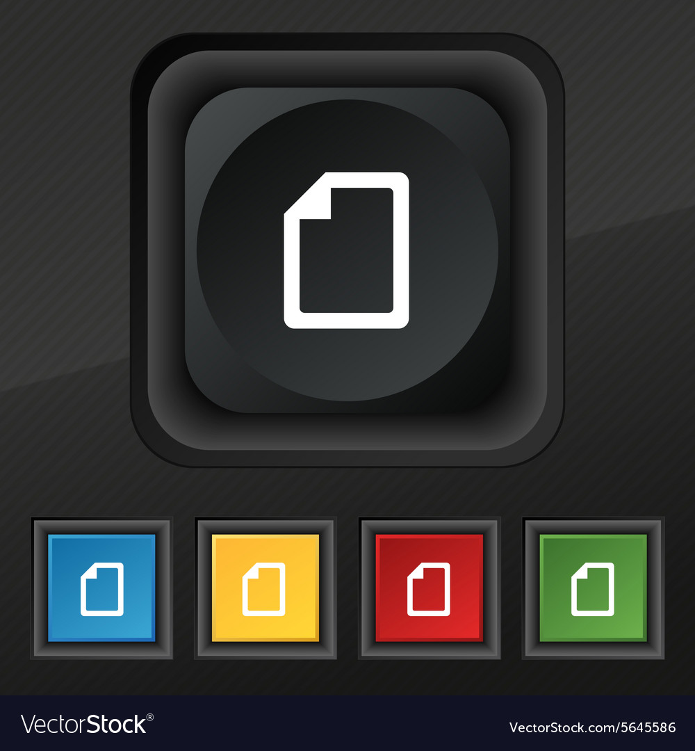 Text file icon symbol set of five colorful stylish