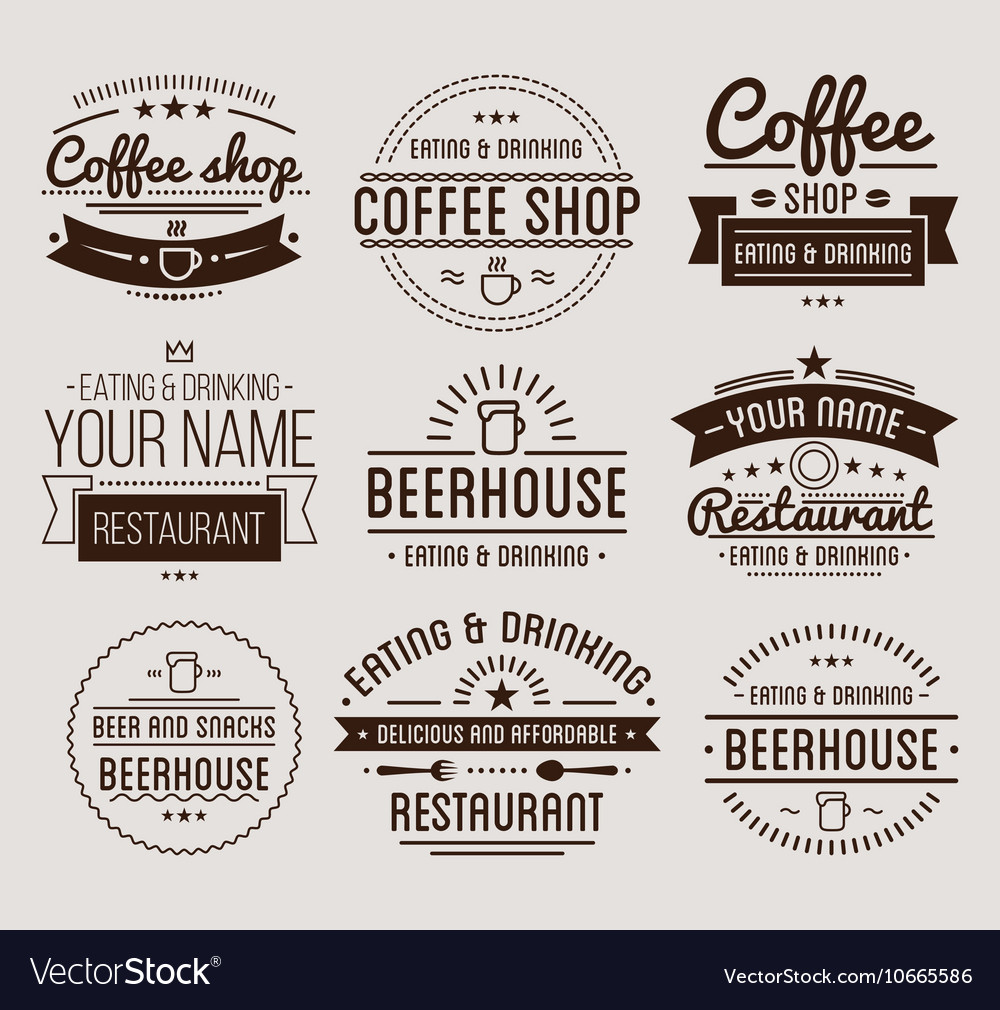 Vintage logo coffee shop template restaurant