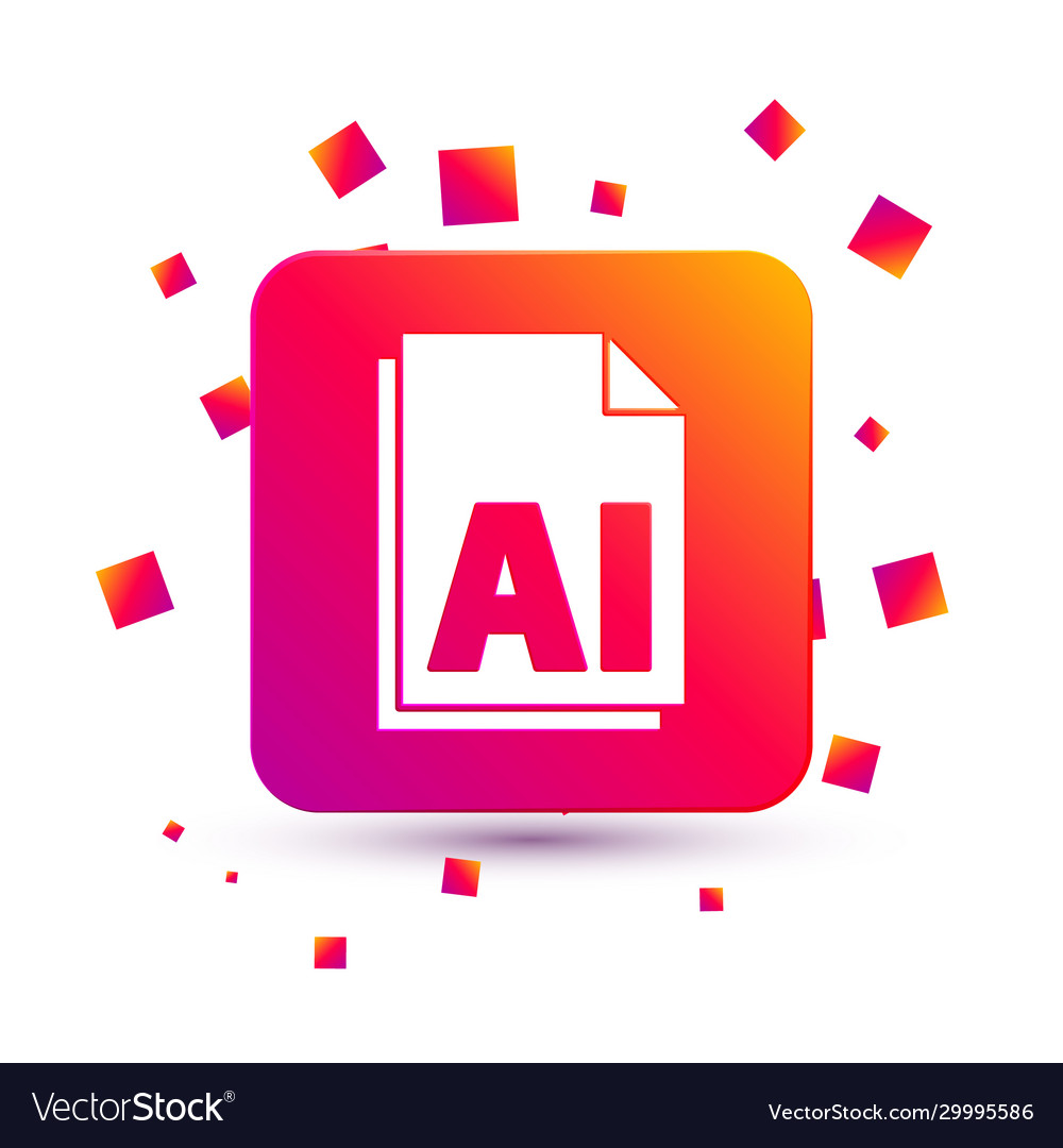White ai file document download button icon vector image White ai file document download button icon