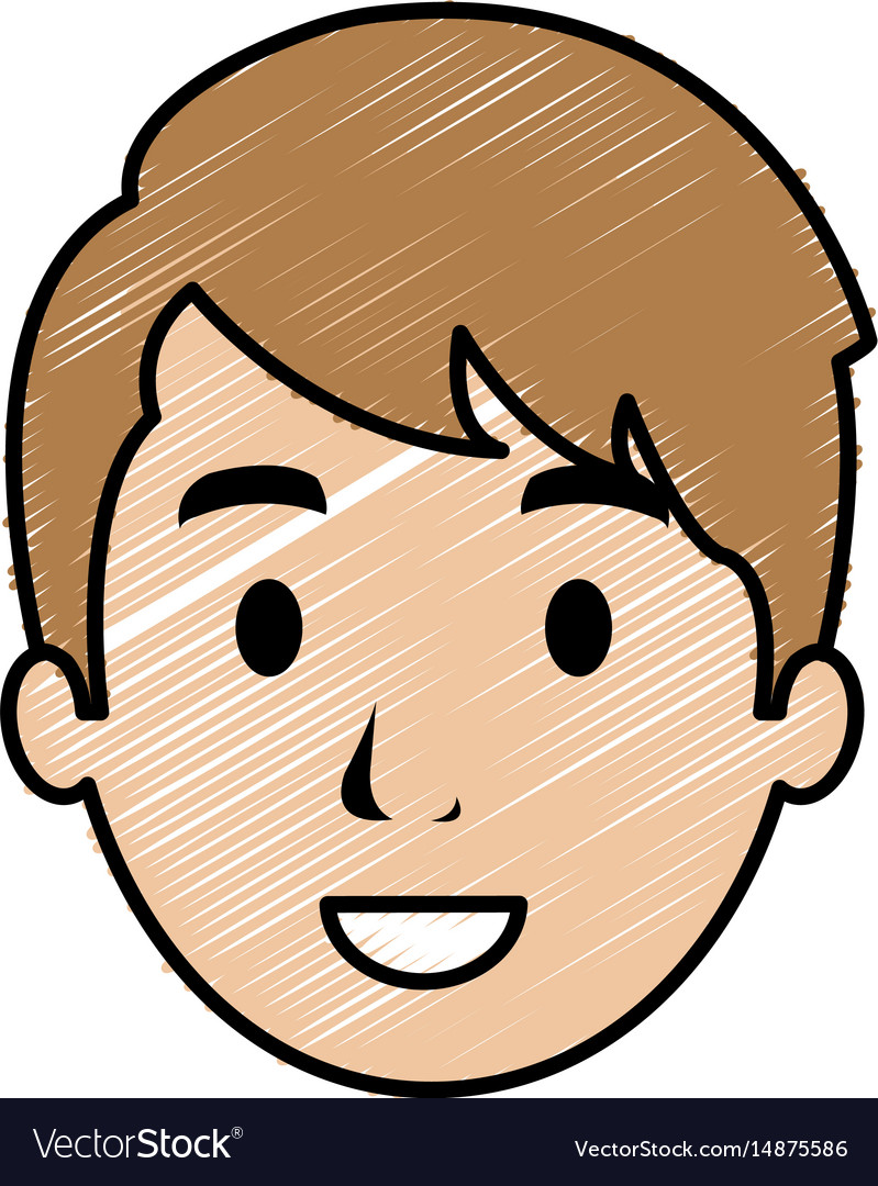 Young man head avatar Royalty Free Vector Image