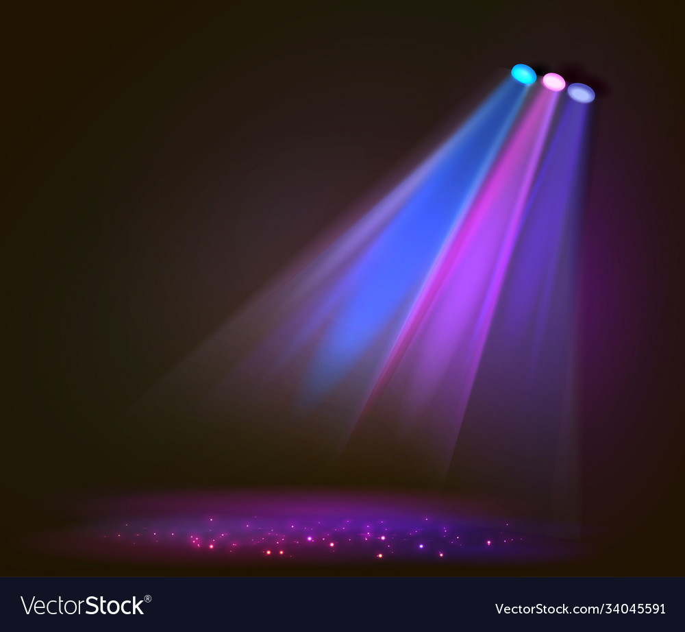 Background image spotlights with stage in color vector image Background image spotlights with stage in color