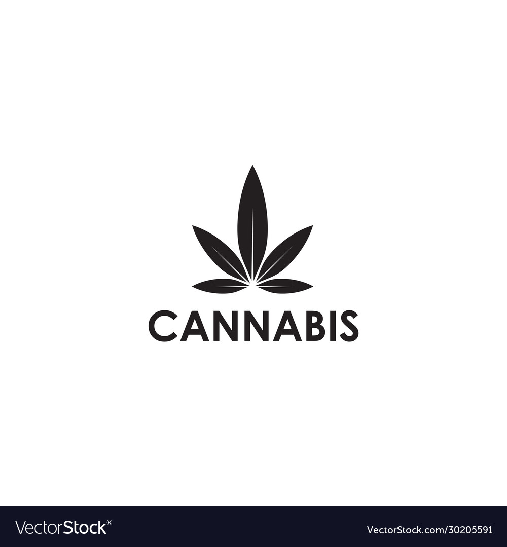 Cannabis leaf icon logo design template