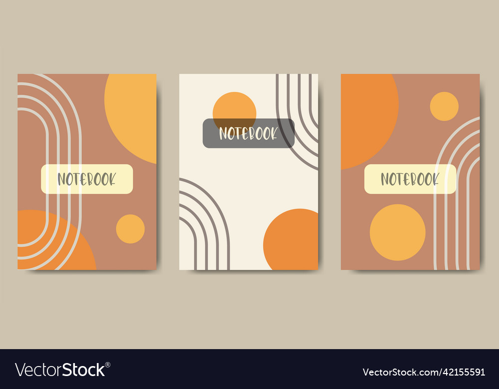 Cover design set with line circle rainbow pattern vector image Cover design set with line circle rainbow pattern