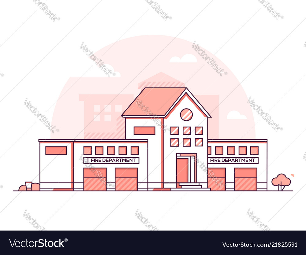 Fire Department Modern Thin Line Design Style Vector Image