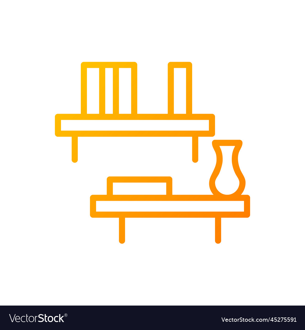 Floating shelf pixel perfect gradient linear icon