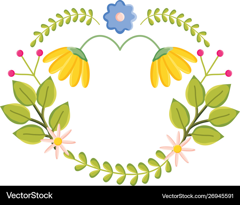 Flowers garden plants decorative frame Royalty Free Vector
