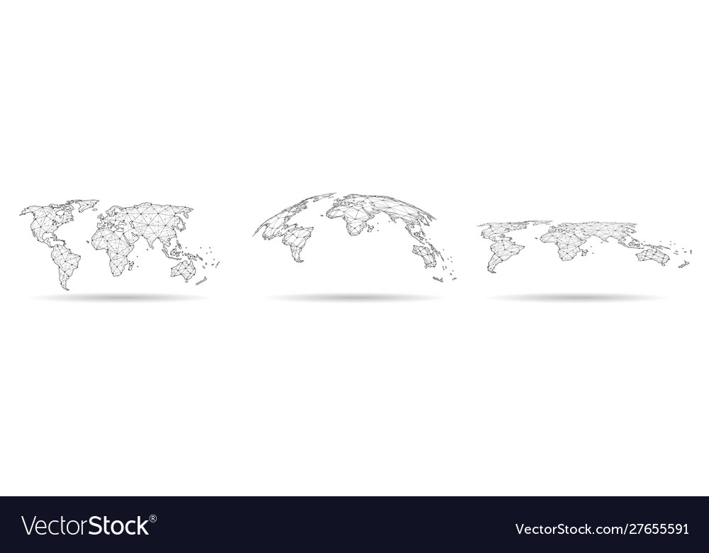 Global network connection world map point vector image Global network connection world map point