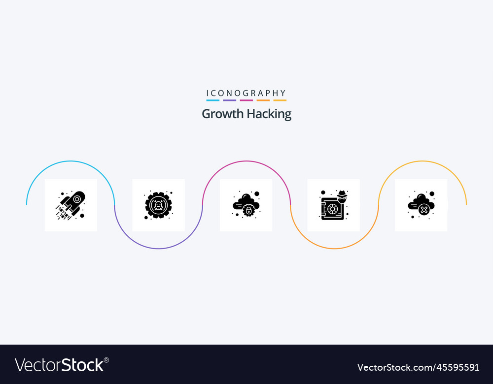 Hacking glyph 5 icon pack including lock hacker
