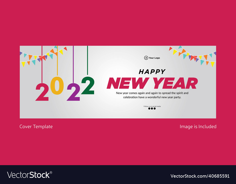Happy new year cover page design Royalty Free Vector Image