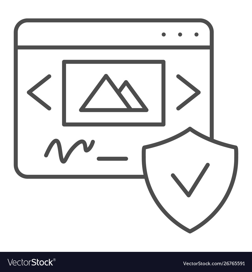 Internet protection thin line icon website secure