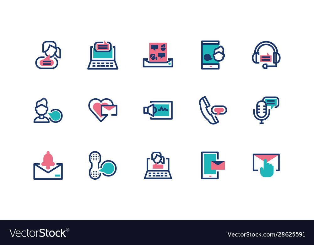 Isolated messages icon set design