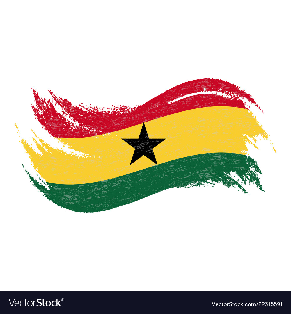 National flag of ghana designed using brush