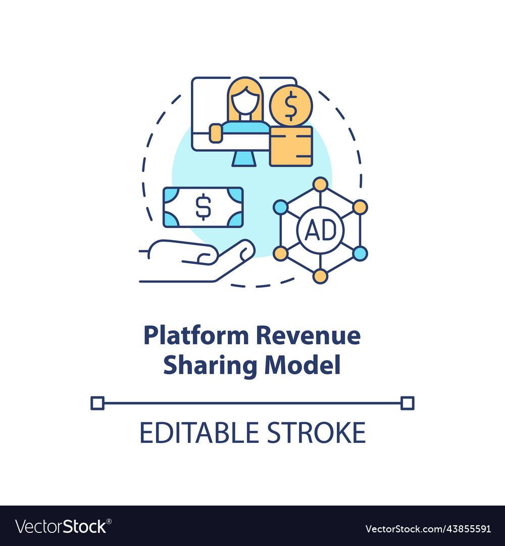 Platform revenue sharing model concept icon Vector Image