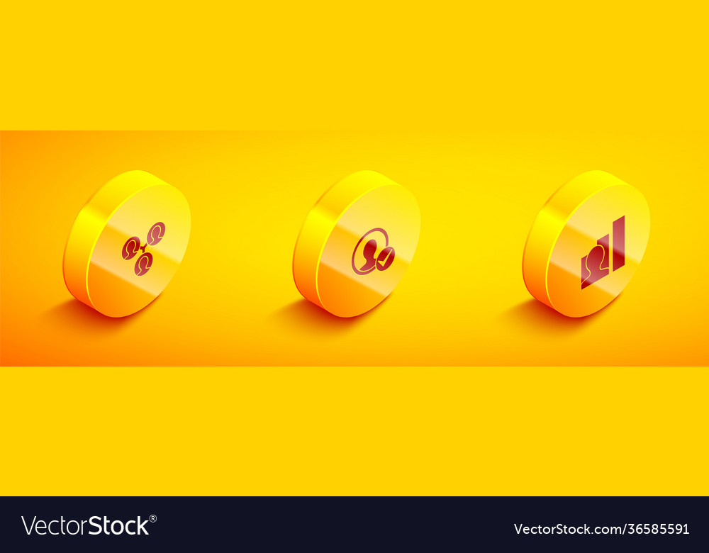 Set isometric project team base create account vector image Set isometric project team base create account