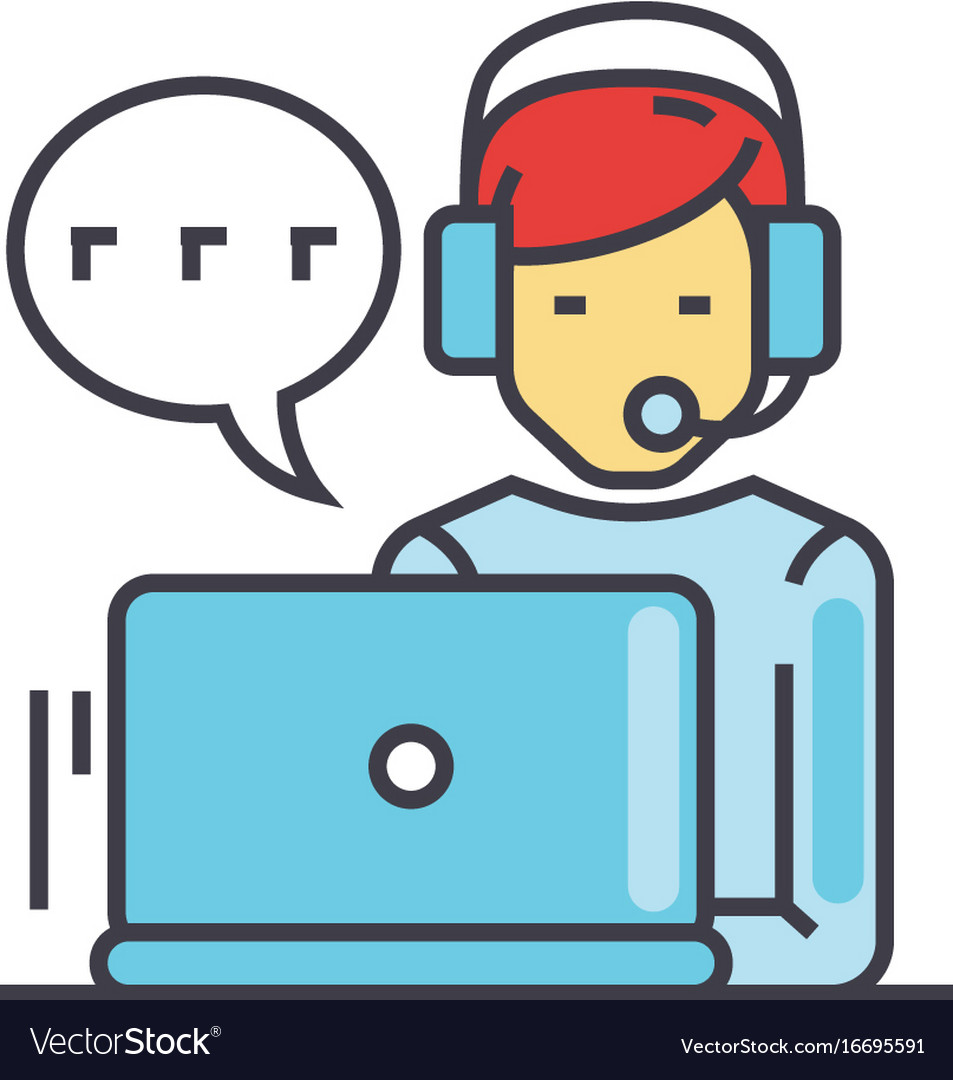Support customer service man with computer