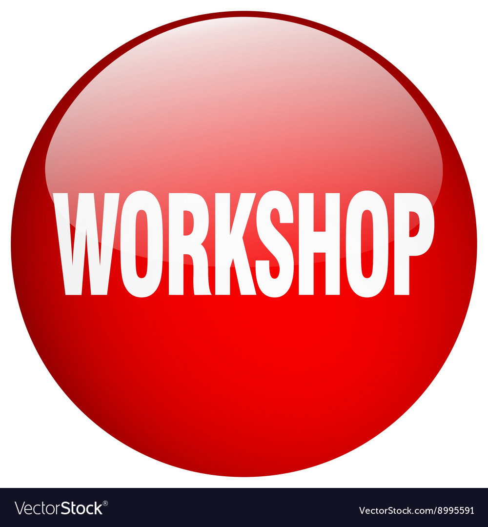 Workshop red round gel isolated push button