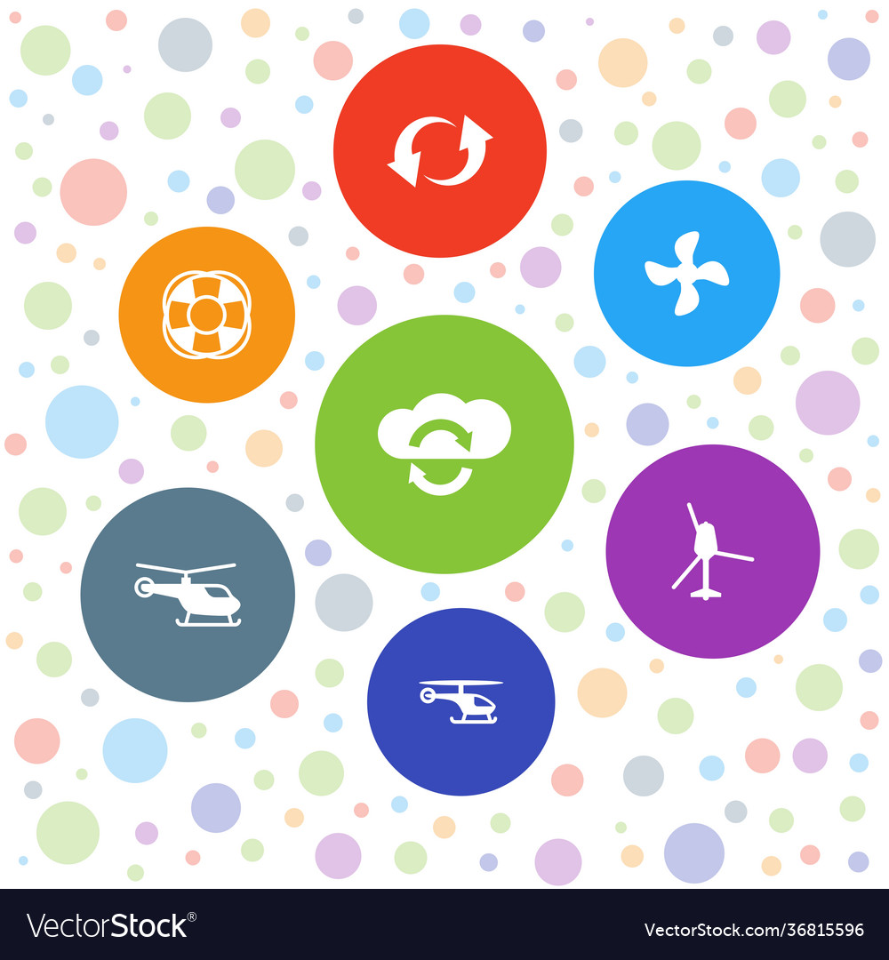 7 rotate icons vector image 7 rotate icons