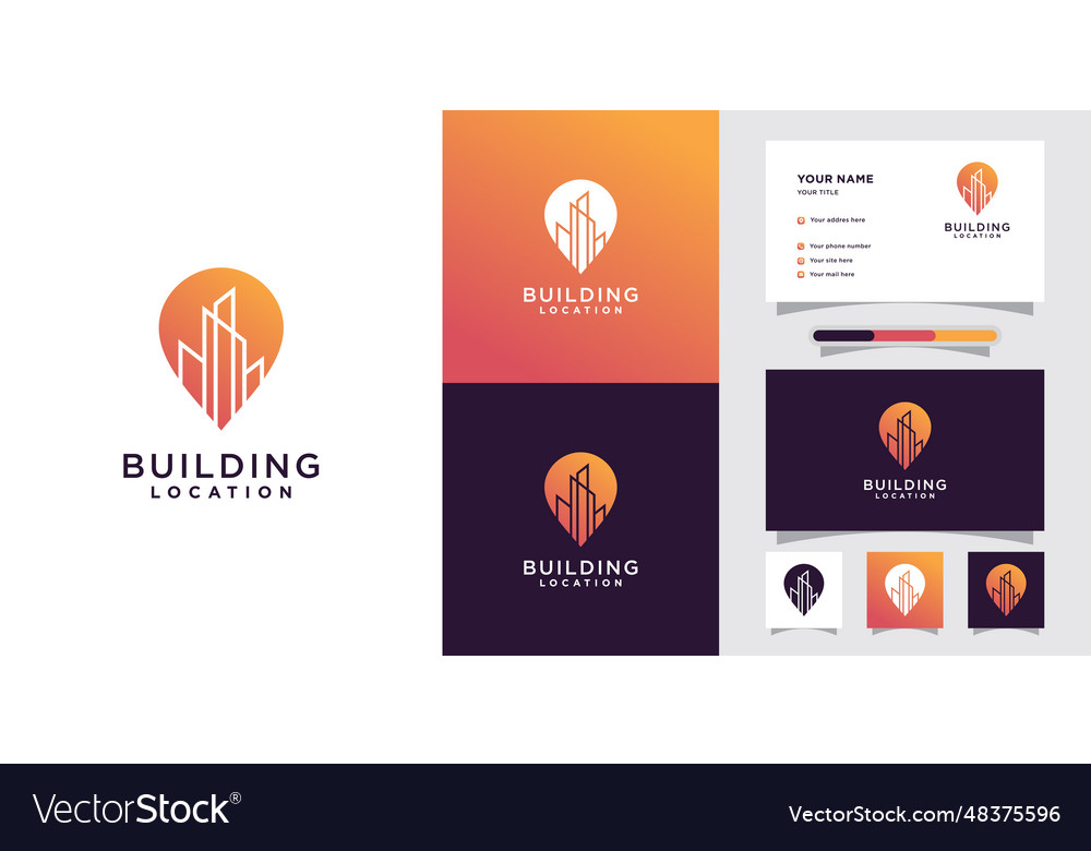 Building location logo with pin point