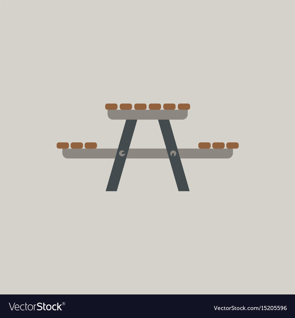Camping Table Wooden Park Bench Royalty Free Vector Image