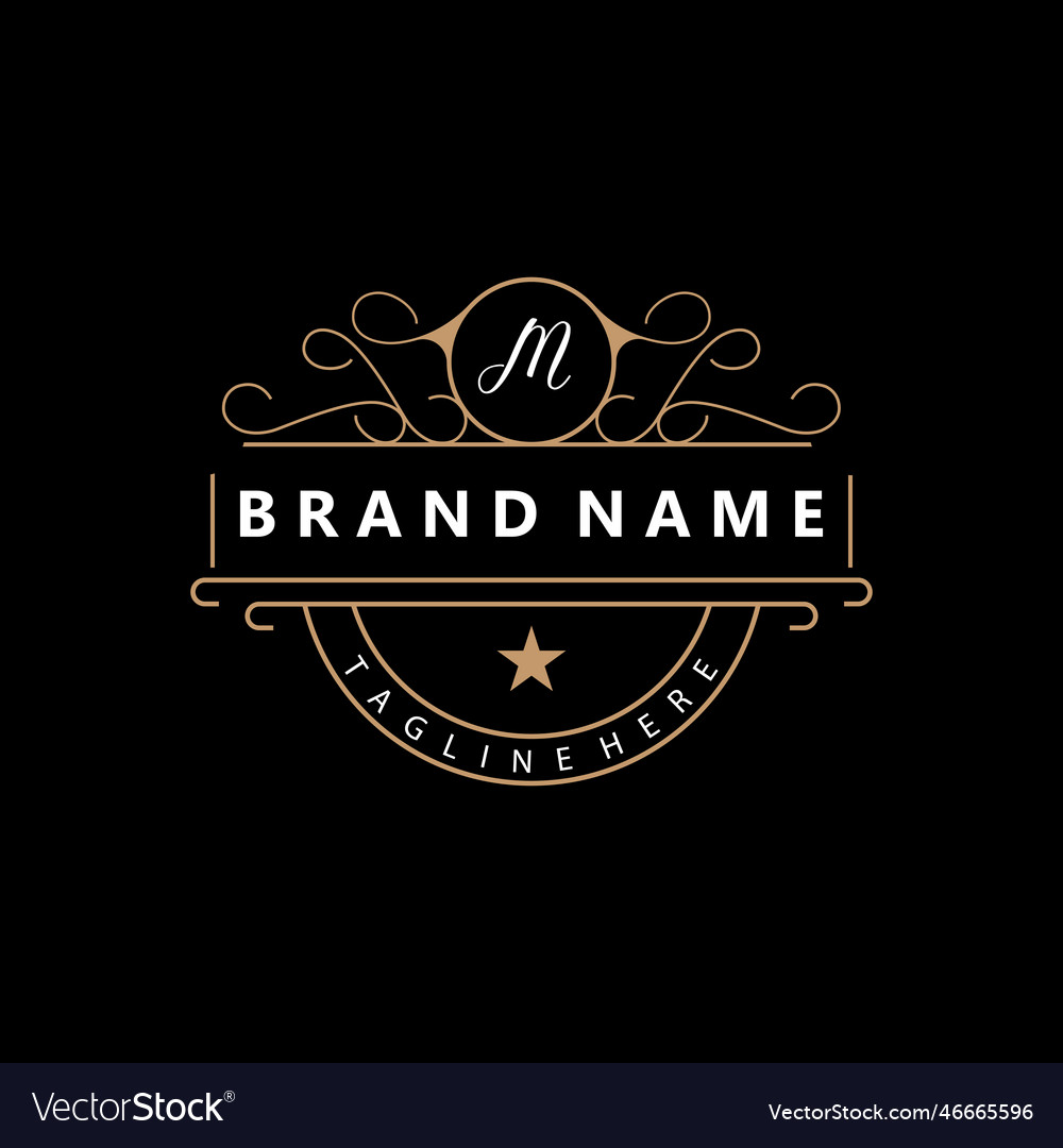 Elegant minimalist ornament logo template luxury Vector Image