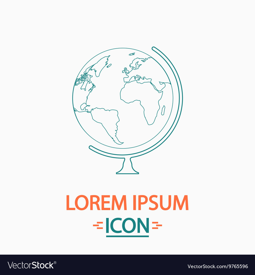 Globe computer symbol vector image Globe computer symbol