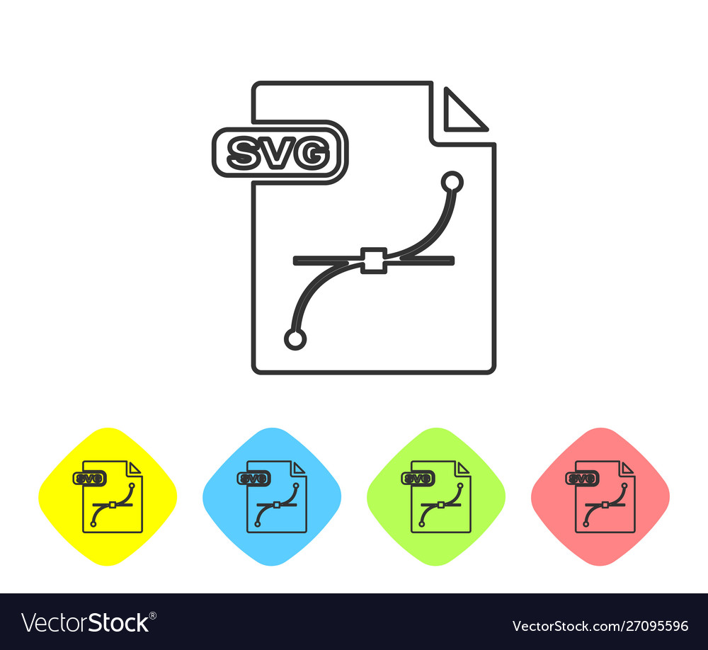 Grey line svg file document download button vector image Grey line svg file document download button