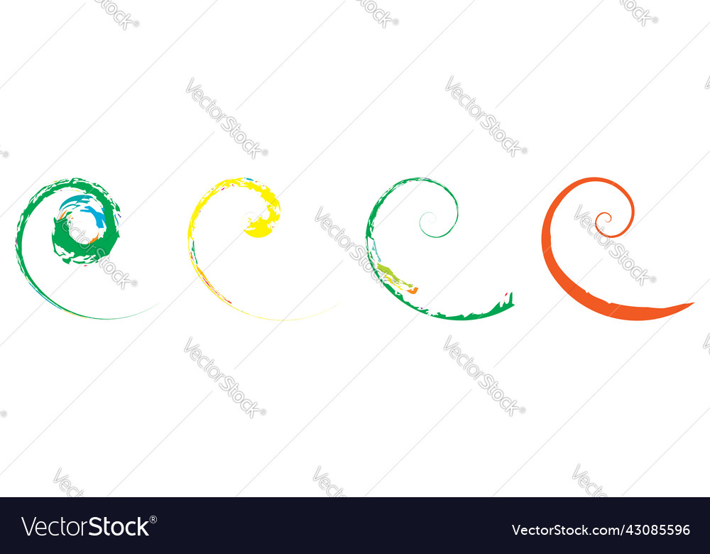 Grungy textured spiral design element vector image Grungy textured spiral design element