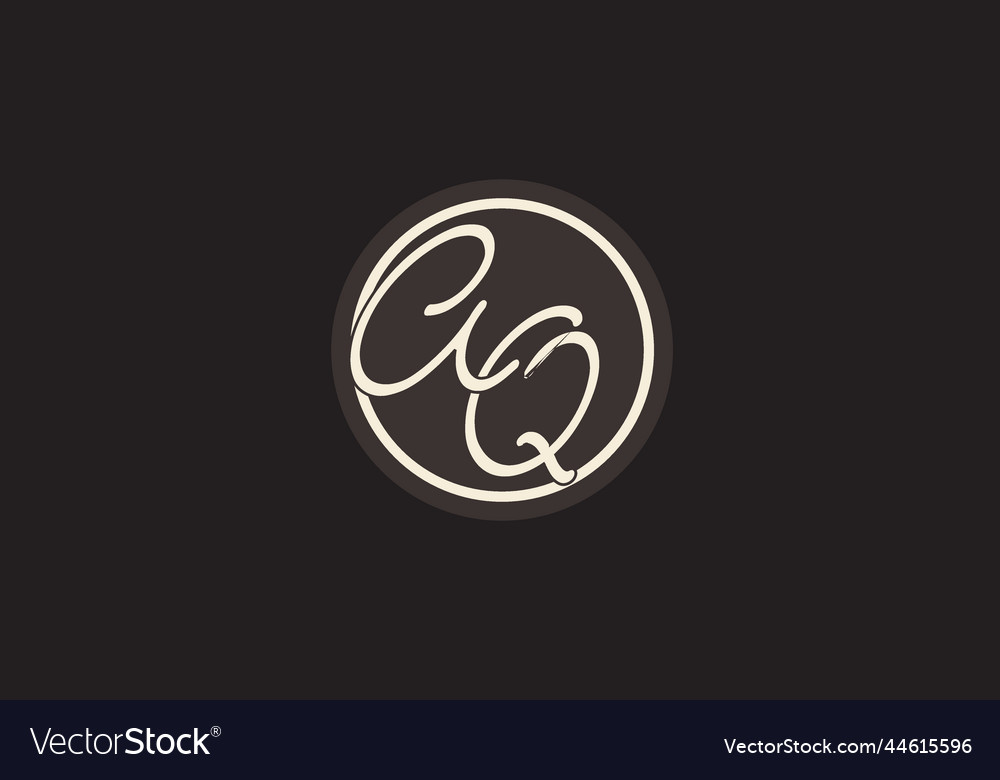 Initial letter aq monogram logo with simple