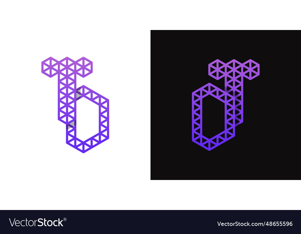 Letters dt and td polygon logo set suitable