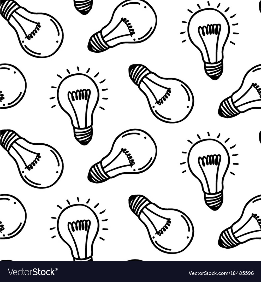 Lightbulb Pattern - Hand Drawn