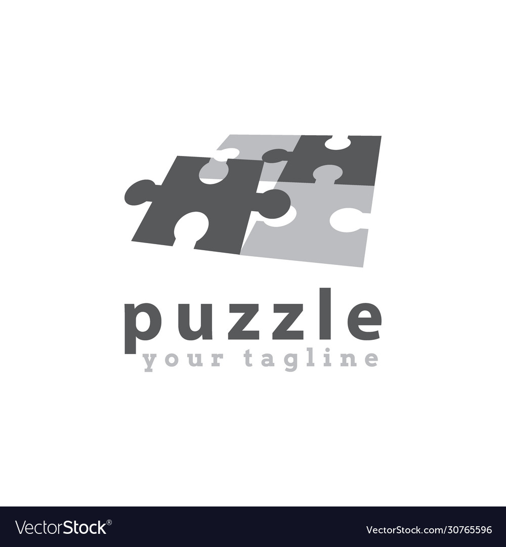 Puzzle quadratische logo design lustig rebus