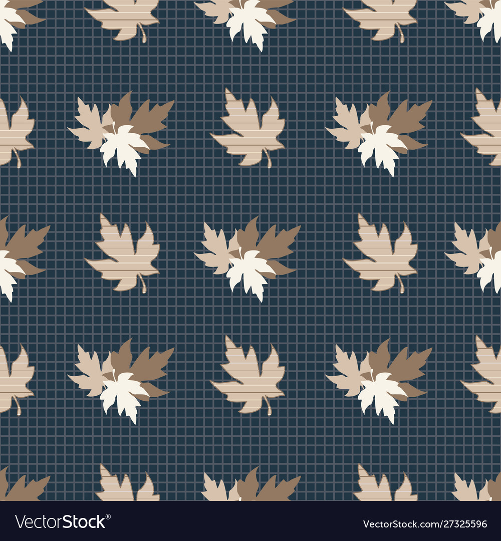 Seamless pattern with patterned leaves complex vector image Seamless pattern with patterned leaves complex