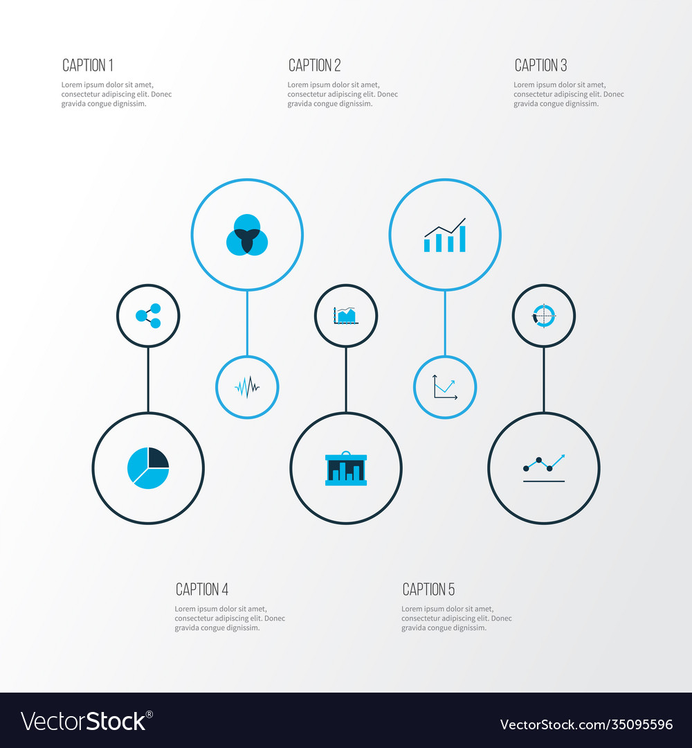 Set graphs diagrams and statistics icons vector image Set graphs diagrams and statistics icons