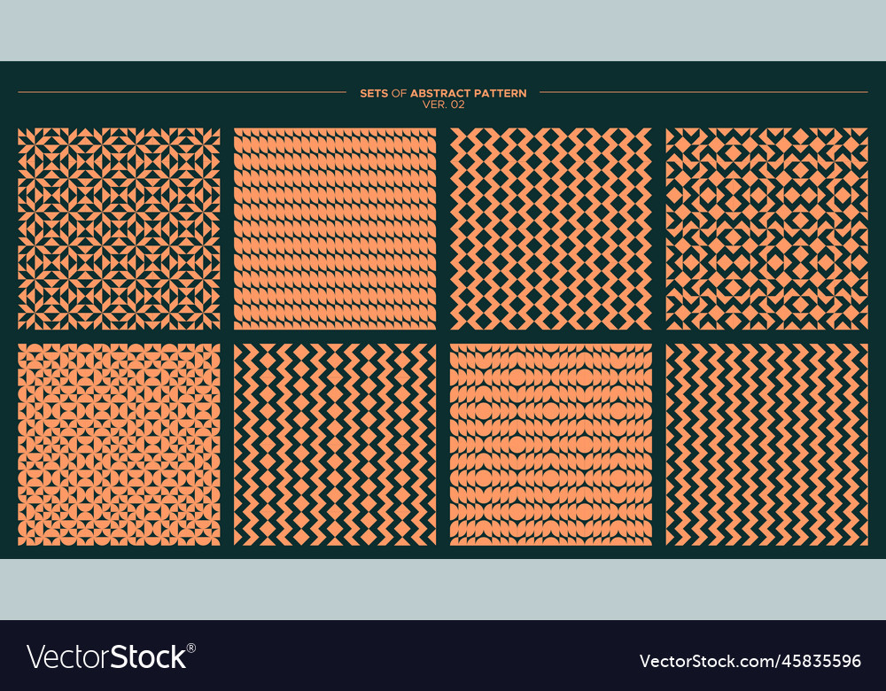 Set of abstract geometric pattern design vector image Set of abstract geometric pattern design