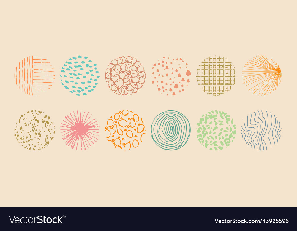 Set of round abstract colored backgrounds hand