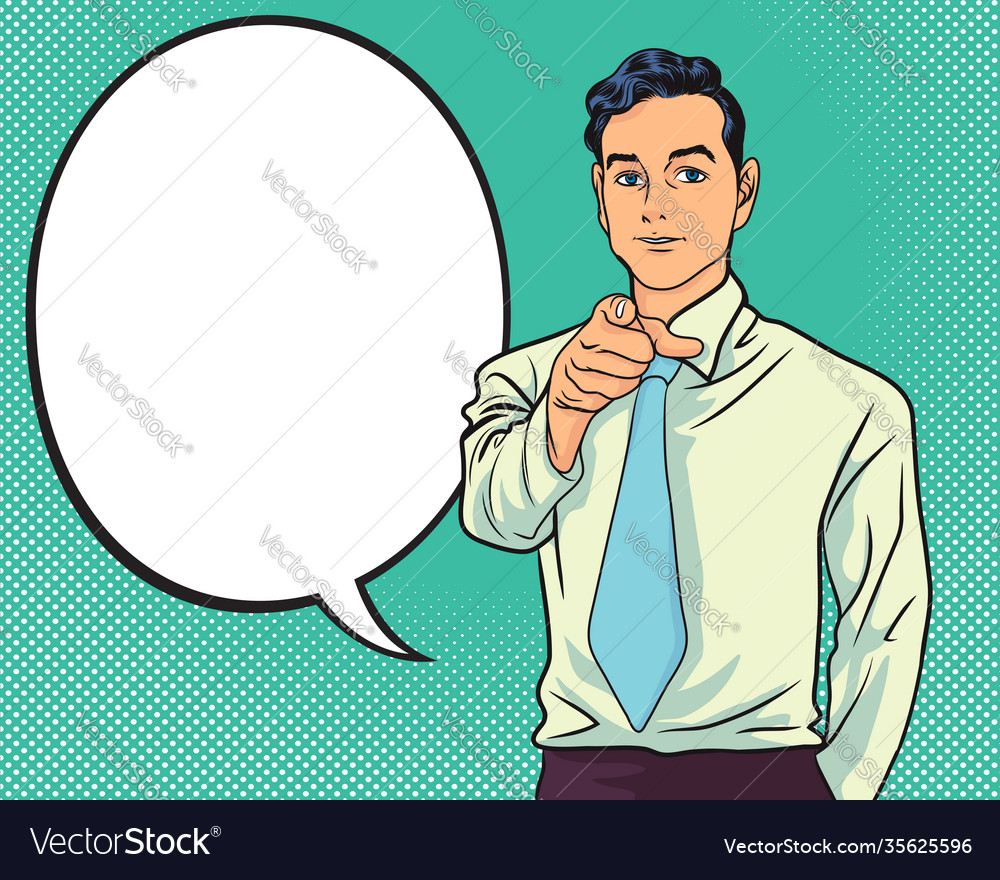 Speaker businessman pointing finger Royalty Free Vector