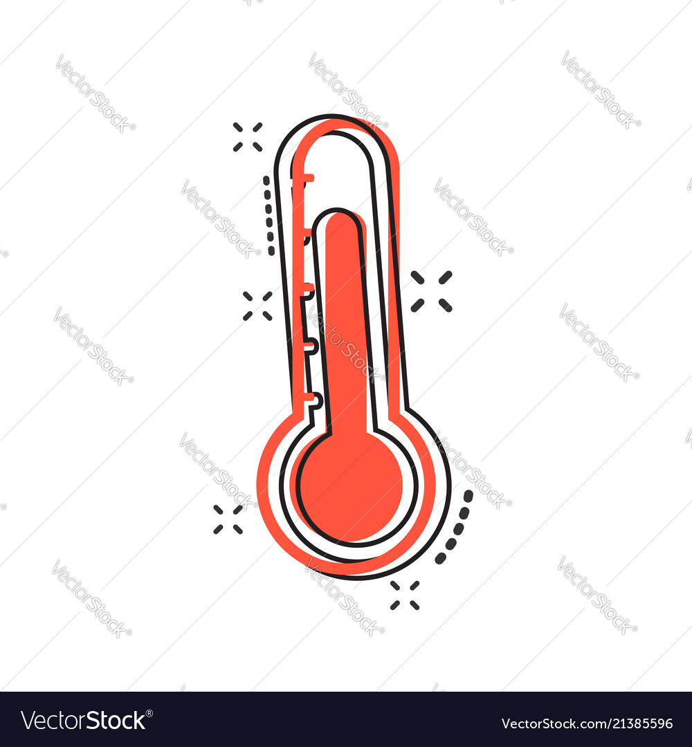 Thermometer icon in comic style goal sign