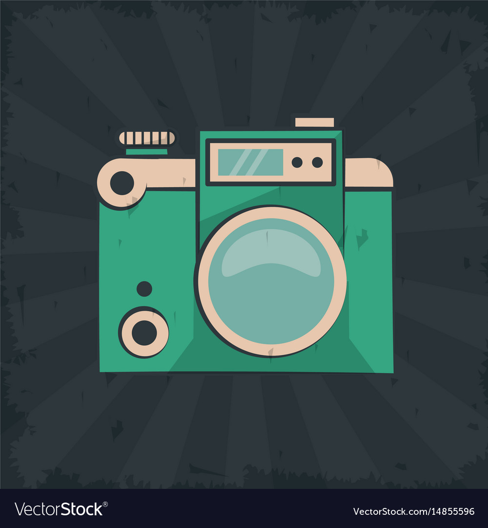 Vintage photo camera flash gadget retro poster