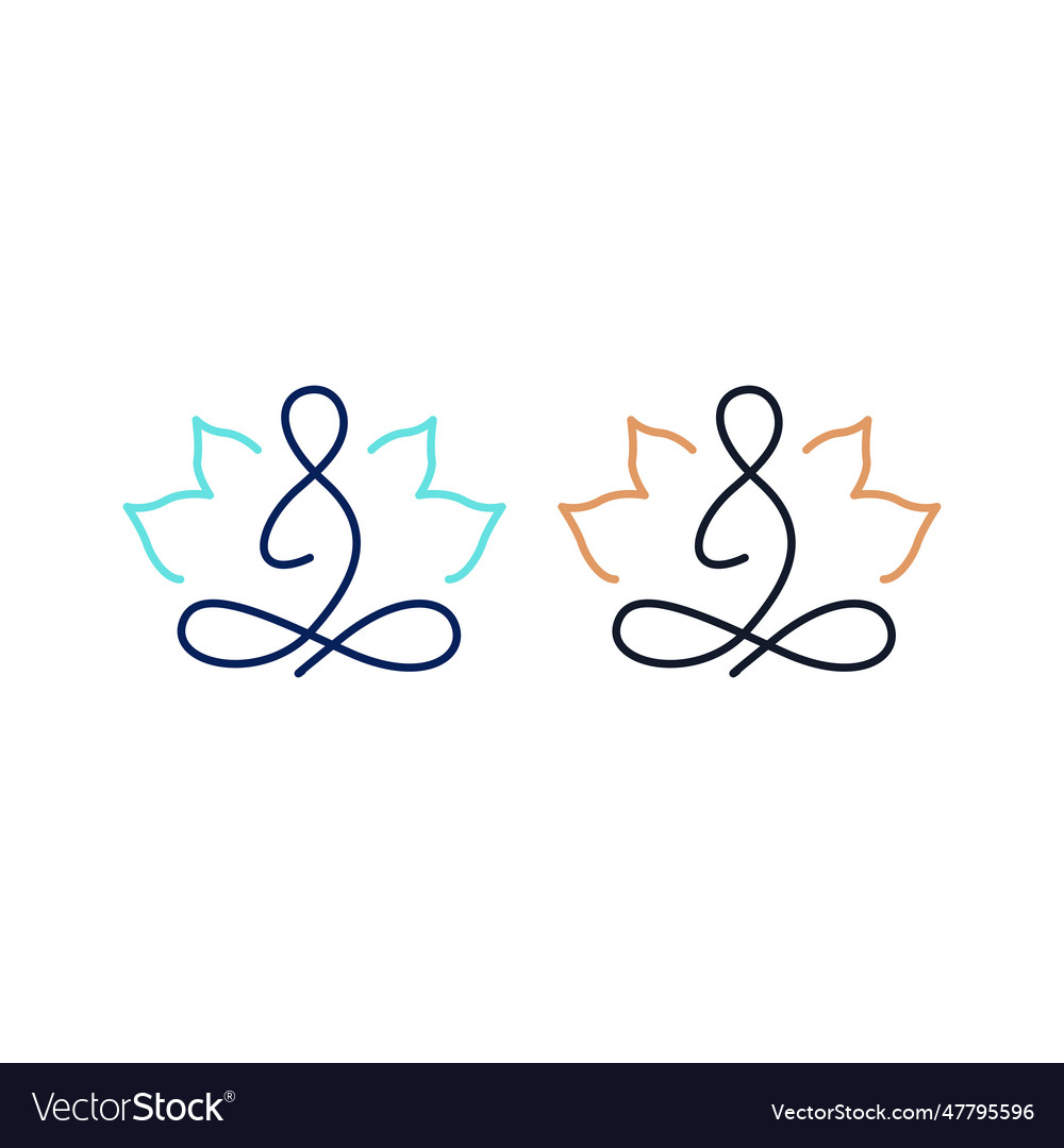 Yoga wellness lotus sign symbol logo Royalty Free Vector