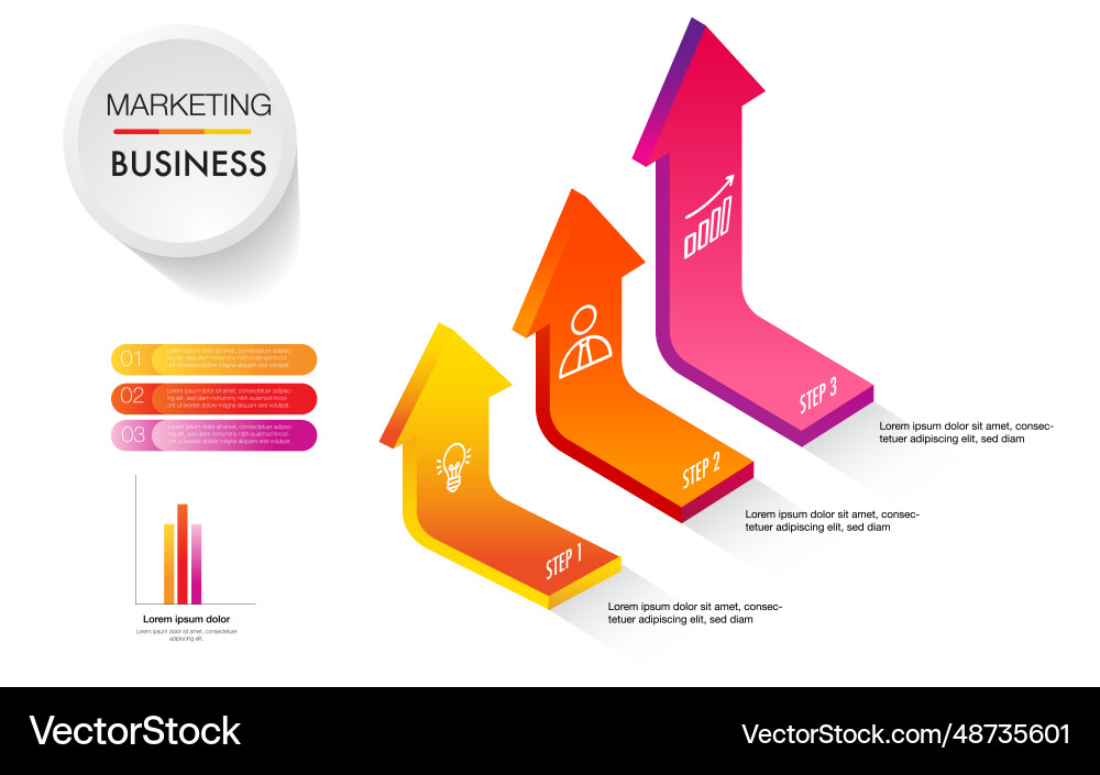 3 step info3 Royalty Free Vector Image - VectorStock